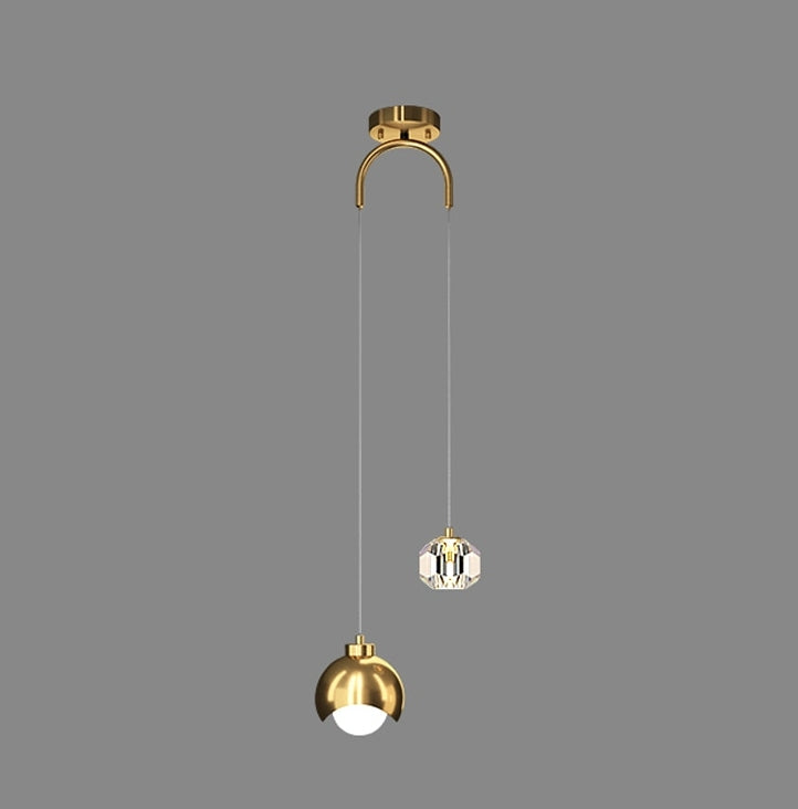 Caille Gold/Black Ball Shape Lamp for Bedroom