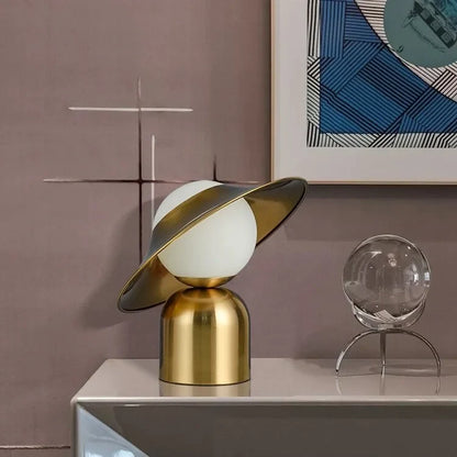 Gossau | Gold Metal Glass Ball LED Desk Light Fixture With Hat