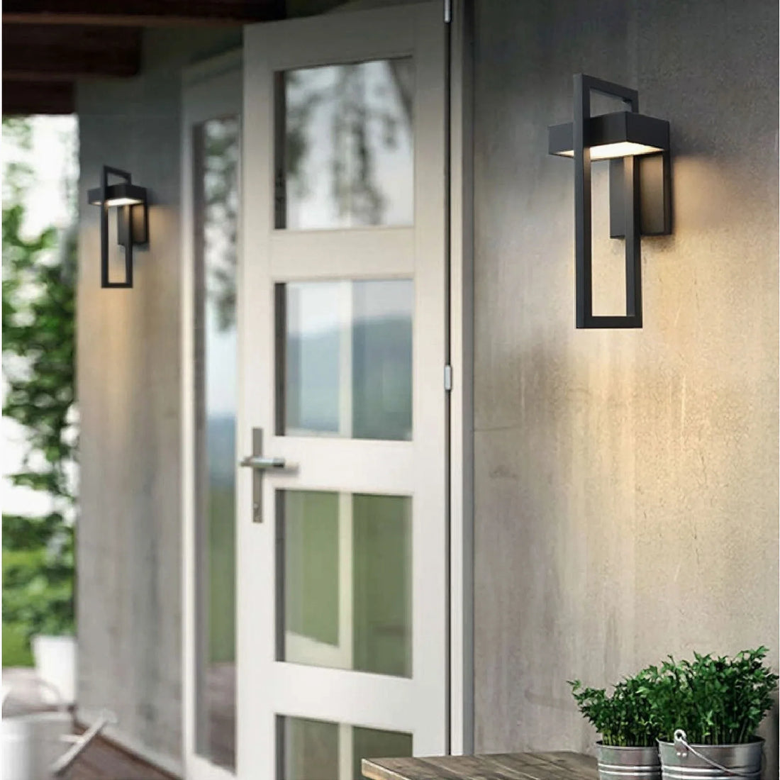 Alcamo | Black Retro Outdoor Waterproof LED Wall Lighting