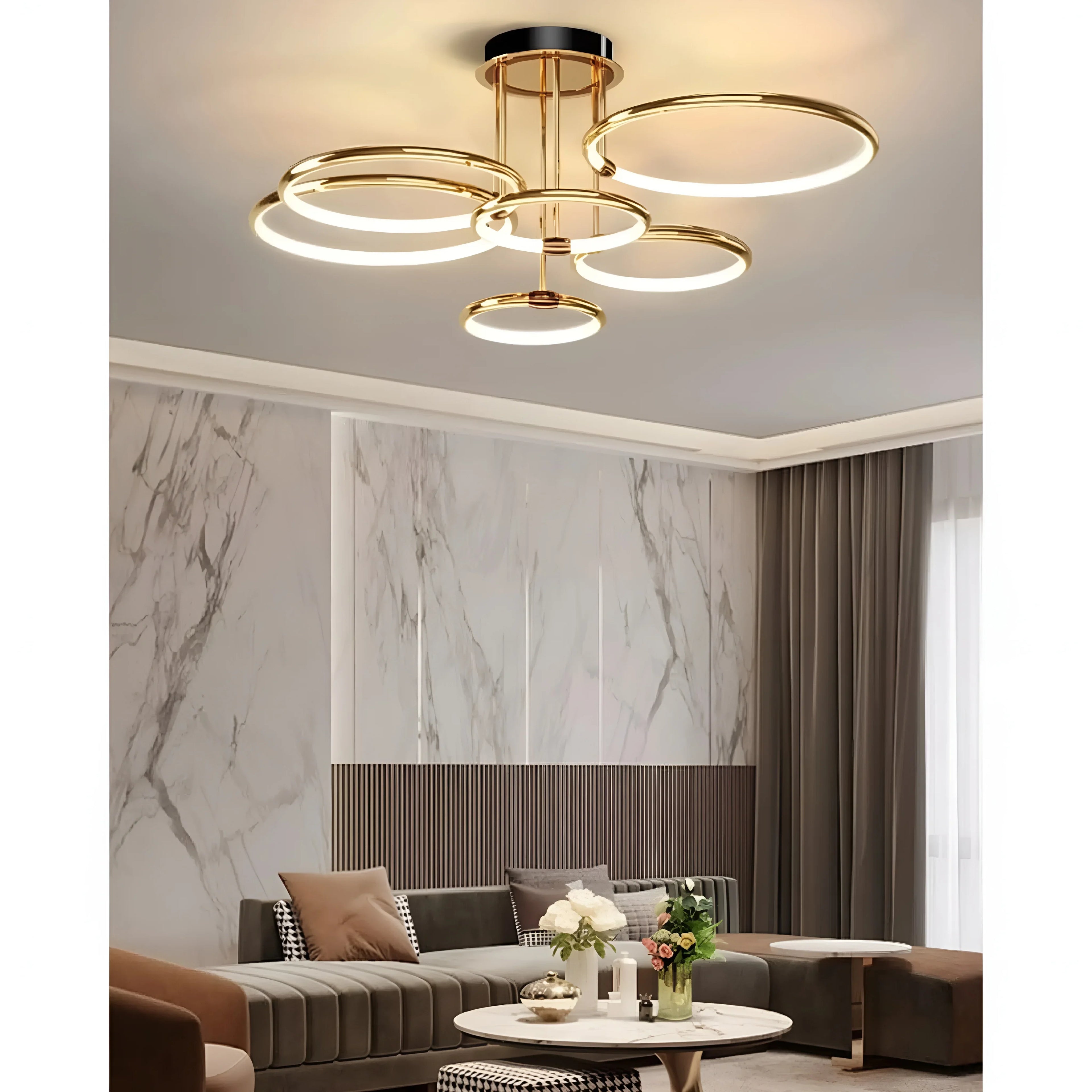 Bagolino | Luxury Ring LED Chandelier made of Electroplated Metal