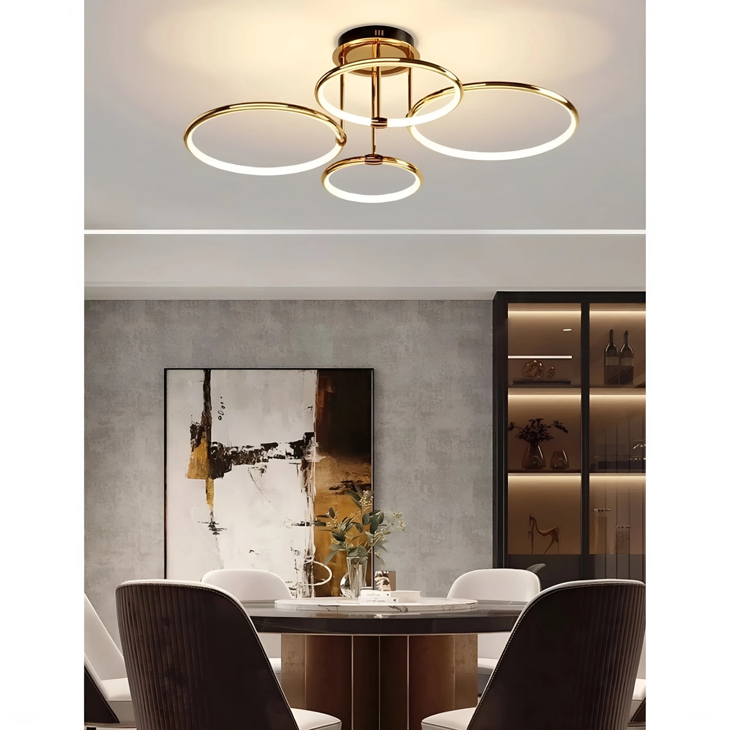 Bagolino | Luxury Ring LED Chandelier made of Electroplated Metal