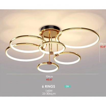 Bagolino | Luxury Ring LED Chandelier made of Electroplated Metal