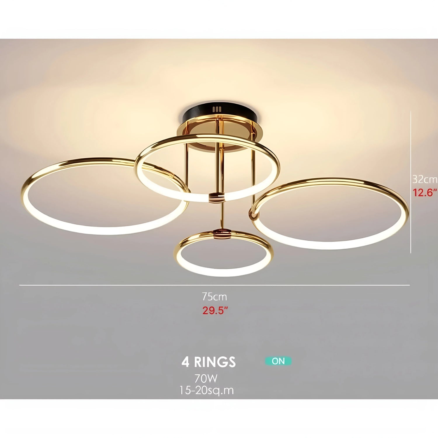 Bagolino | Luxury Ring LED Chandelier made of Electroplated Metal