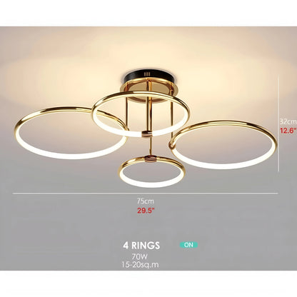 Bagolino | Luxury Ring LED Chandelier made of Electroplated Metal