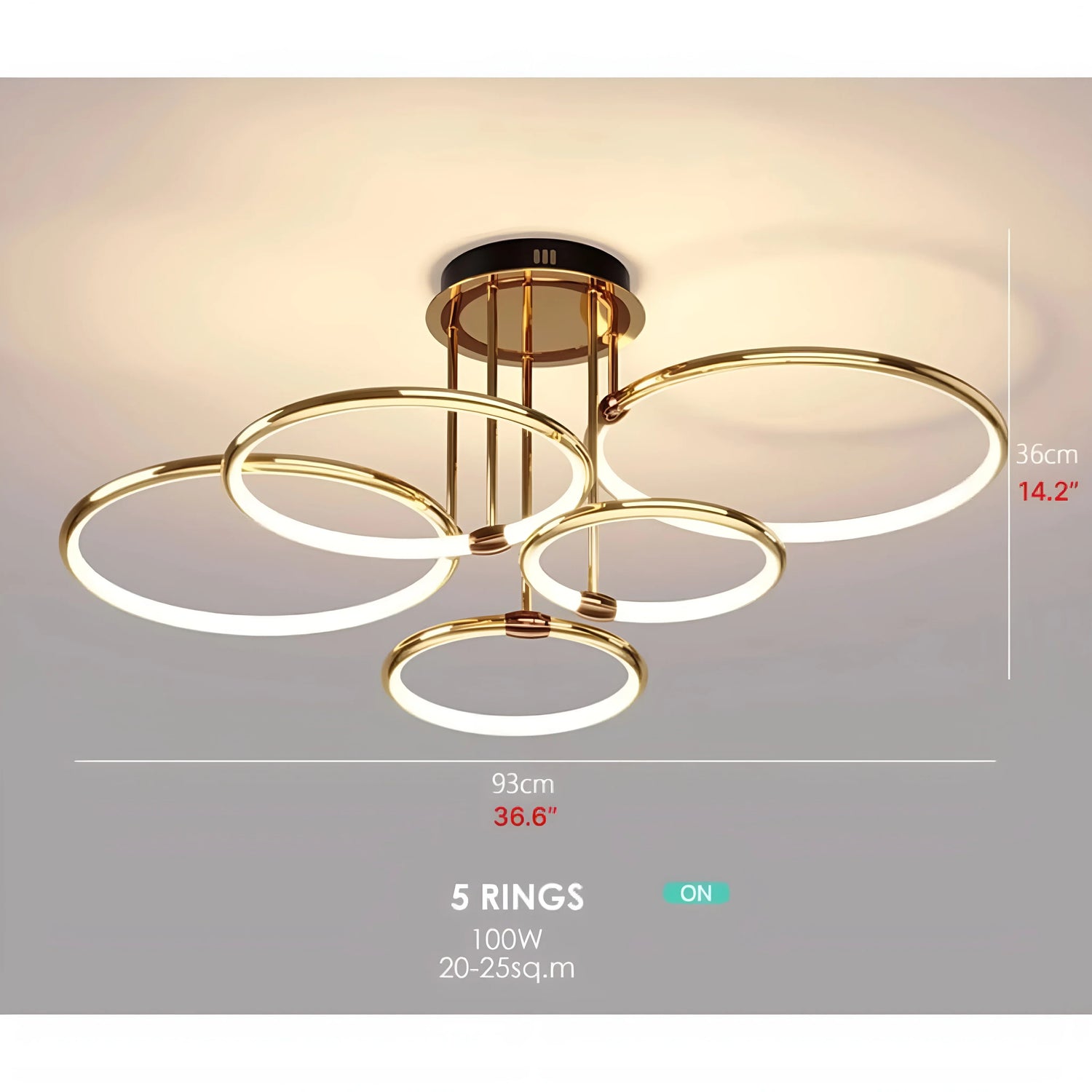 Bagolino | Luxury Ring LED Chandelier made of Electroplated Metal