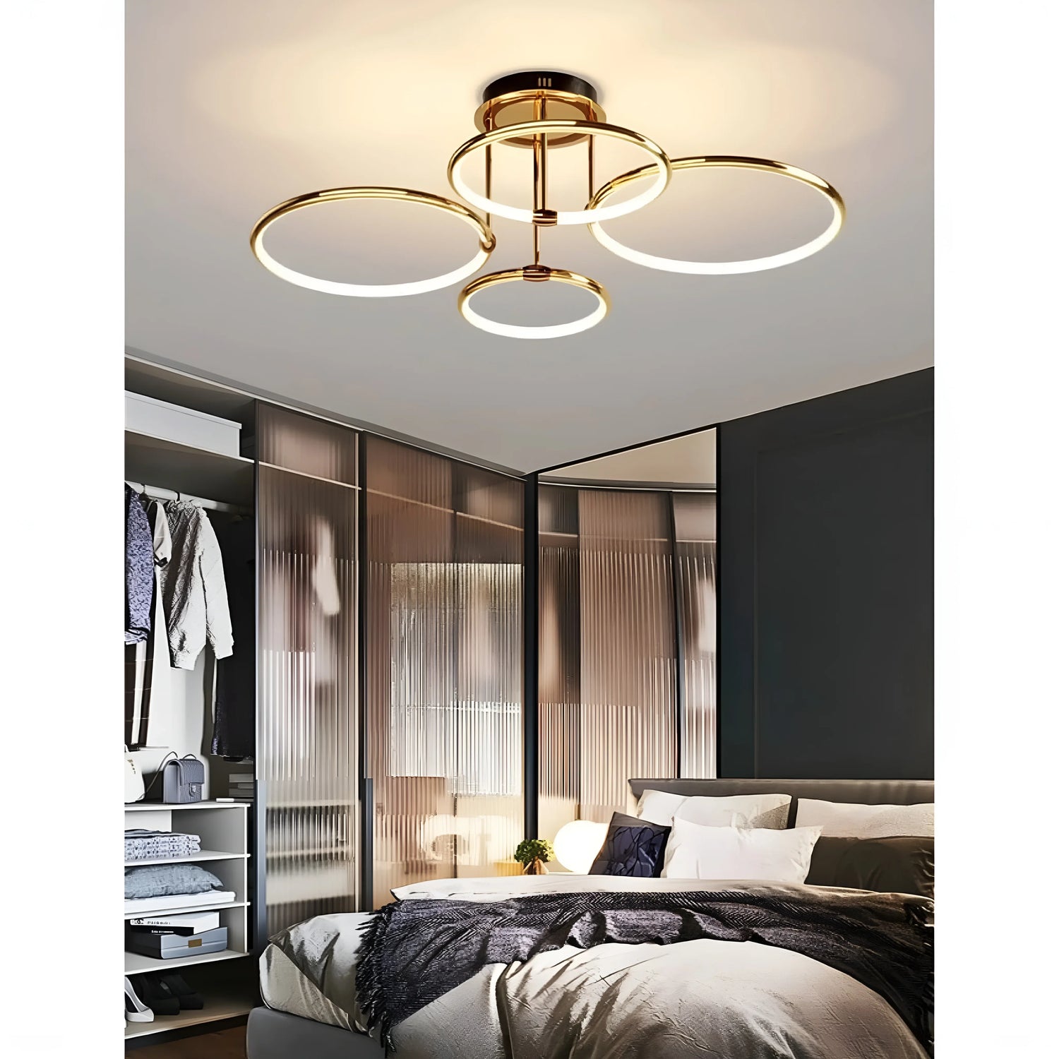 Bagolino | Luxury Ring LED Chandelier made of Electroplated Metal