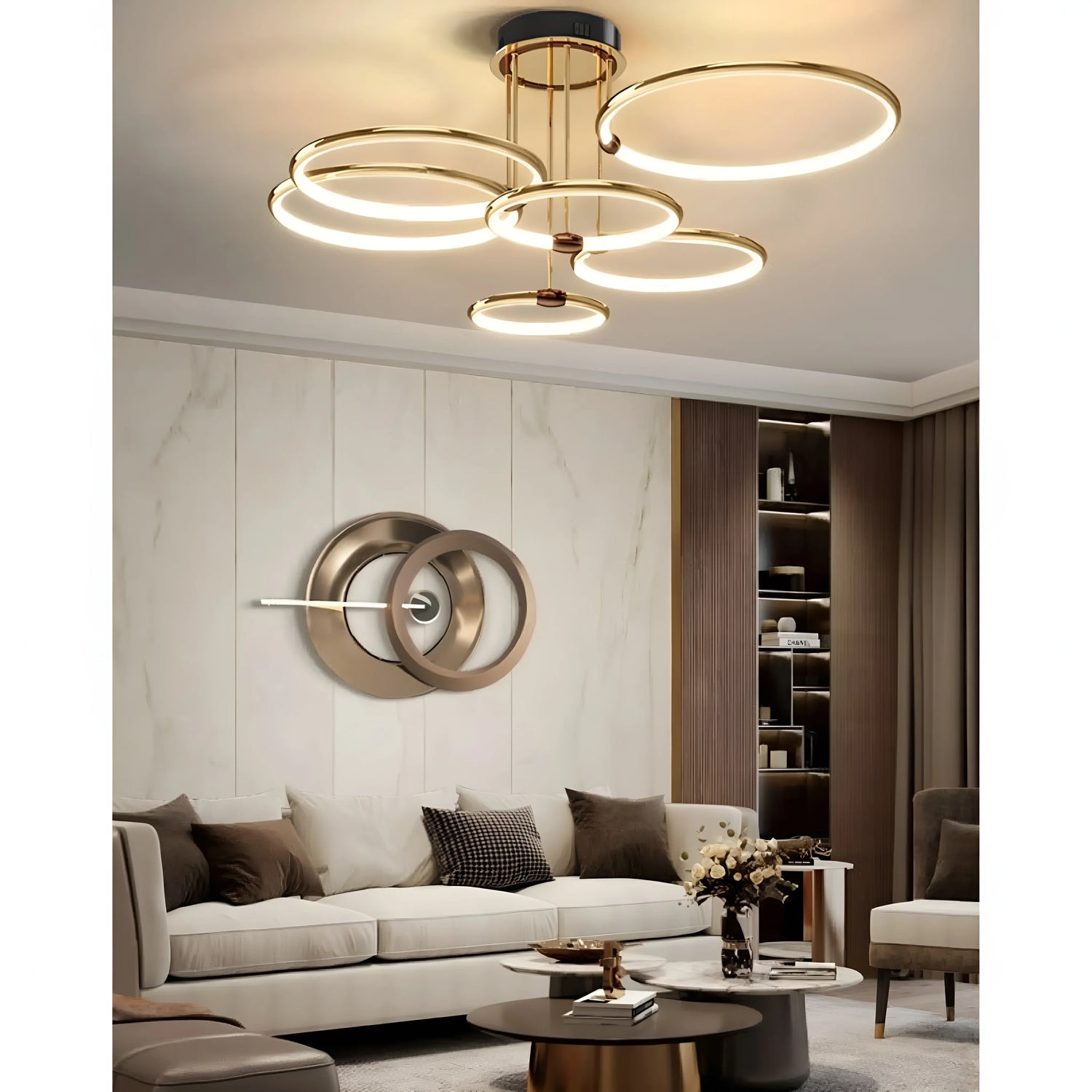 Bagolino | Luxury Ring LED Chandelier made of Electroplated Metal