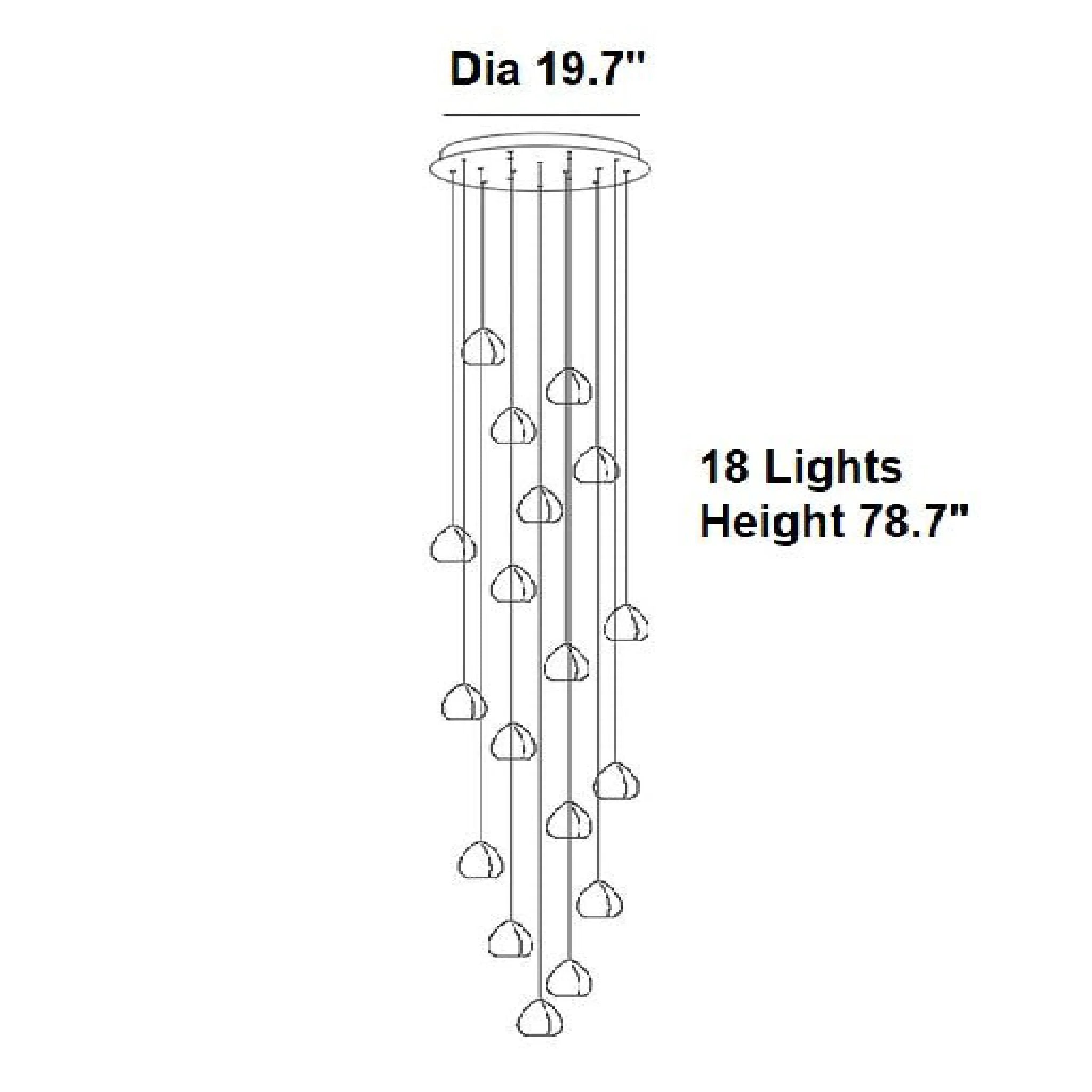 Cernobbio | Staircase Hanging Crystal Lamp