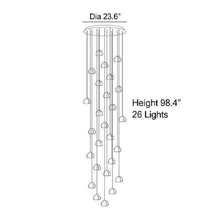 Cernobbio | Staircase Hanging Crystal Lamp