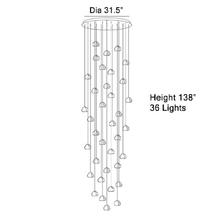 Cernobbio | Staircase Hanging Crystal Lamp