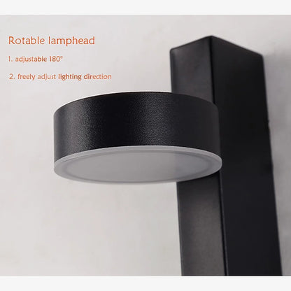 Hergiswil | Black/Gold Simple Rotating Indoor LED Wall Sconce