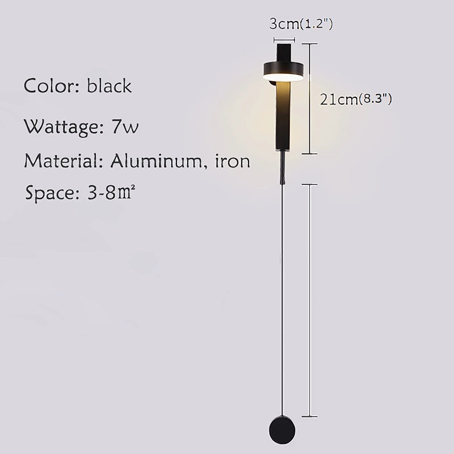 Hergiswil | Black/Gold Simple Rotating Indoor LED Wall Sconce