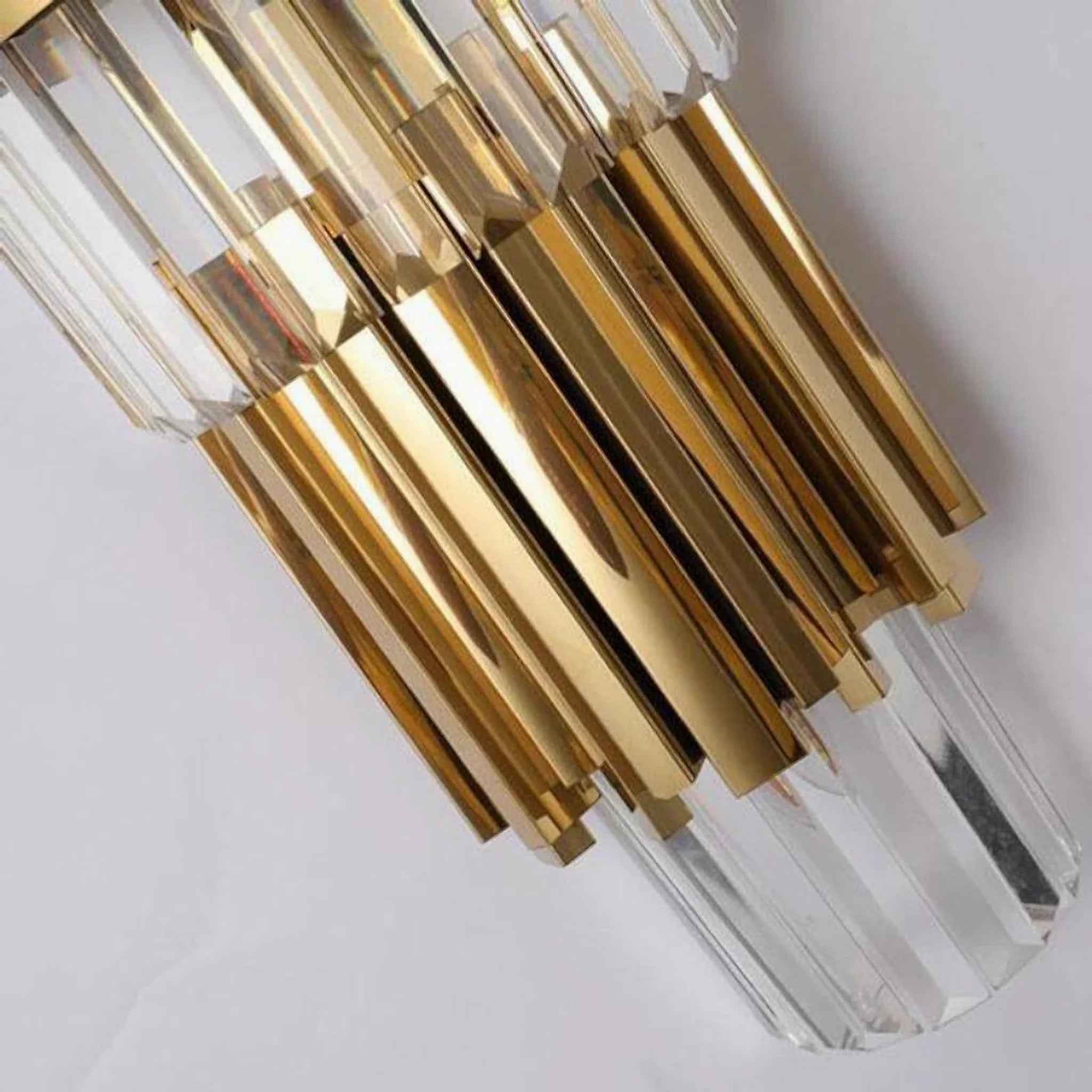 Marie | Modern Two Level Gold Crystal Wall Sconce