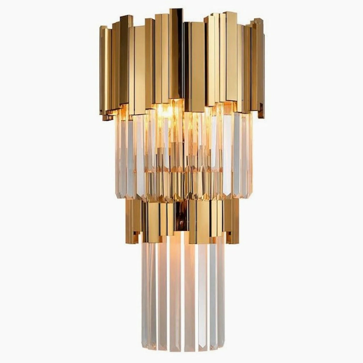 Marie | Modern Two Level Gold Crystal Wall Sconce