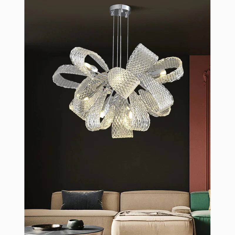 Montenotte | Flower-Shaped Glass Ceiling Chandelier