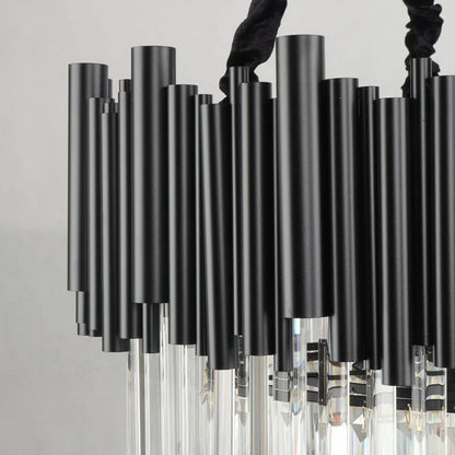 Black Round Crystal Chandelier |  Triengen