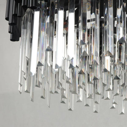 Black Round Crystal Chandelier |  Triengen