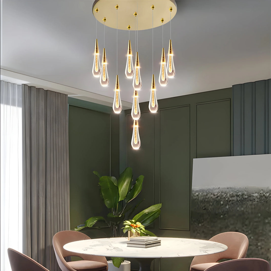 Villefranche-sur-Mer | Water Drop Design Crystal Chandelier