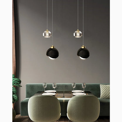 Caille Gold/Black Ball Shape Lamp for Bedroom