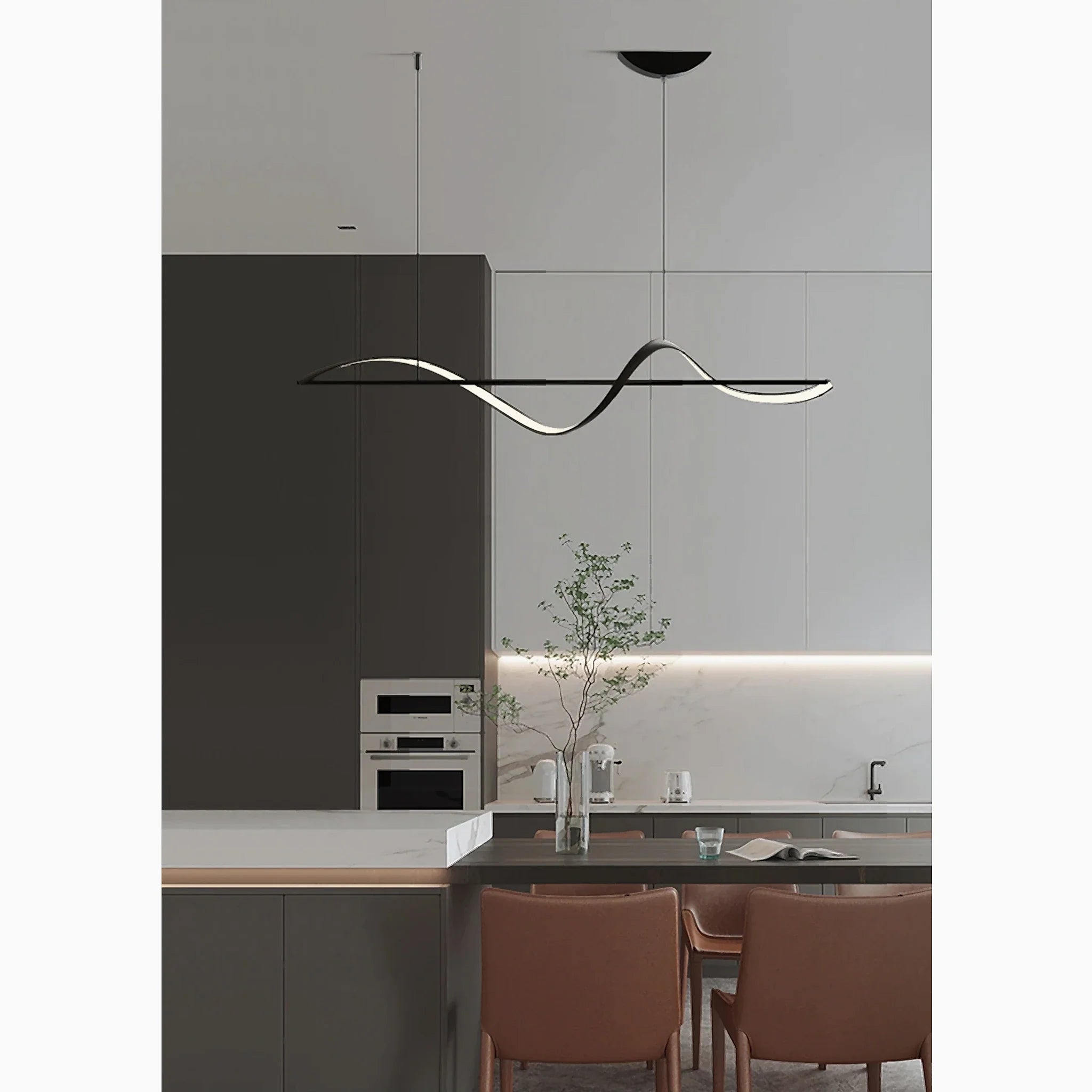 Carros | Minimalistic Wave Design Chandelier for Dining Room