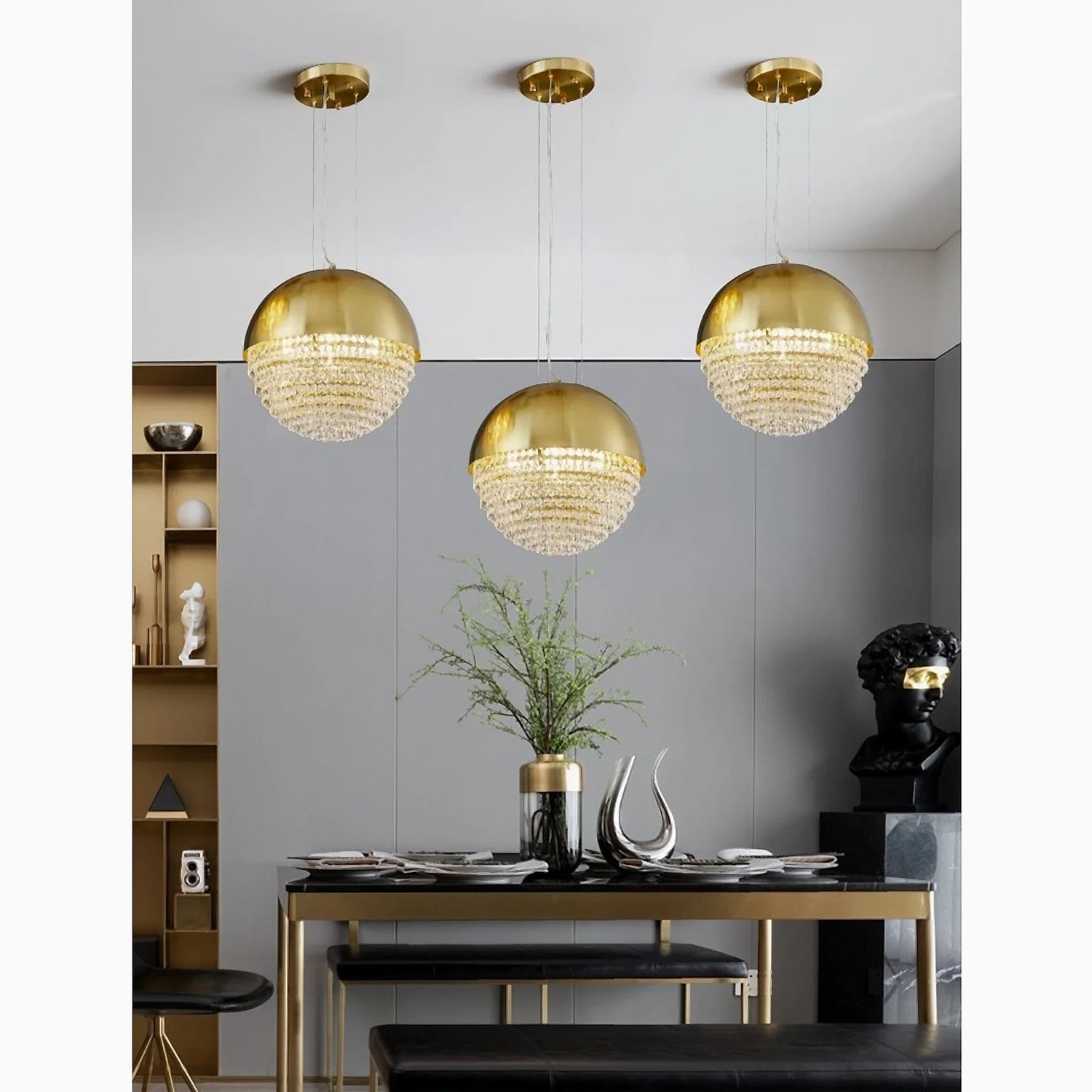 Sestri Levante | Stunning Gold Crystal Ball Chandelier