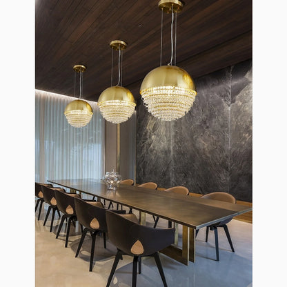 Sestri Levante | Stunning Gold Crystal Ball Chandelier