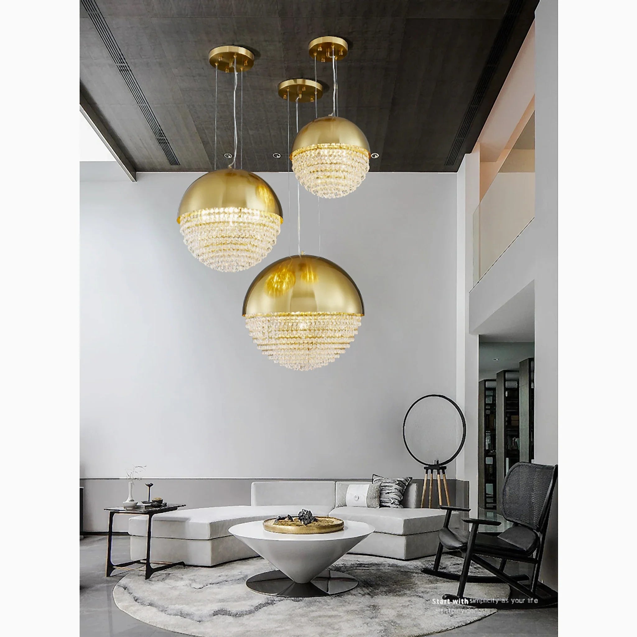 Sestri Levante | Stunning Gold Crystal Ball Chandelier