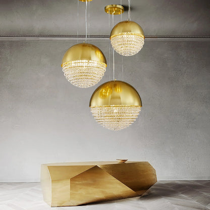 Sestri Levante | Stunning Gold Crystal Ball Chandelier