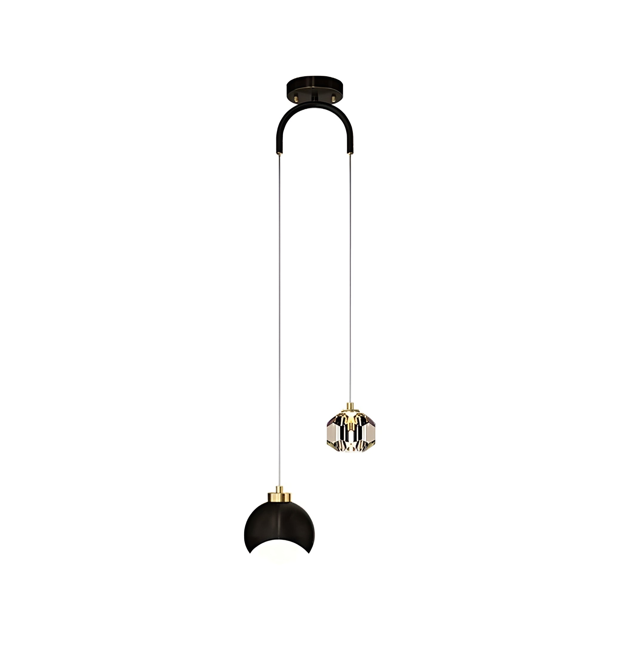 Caille Gold/Black Ball Shape Lamp for Bedroom