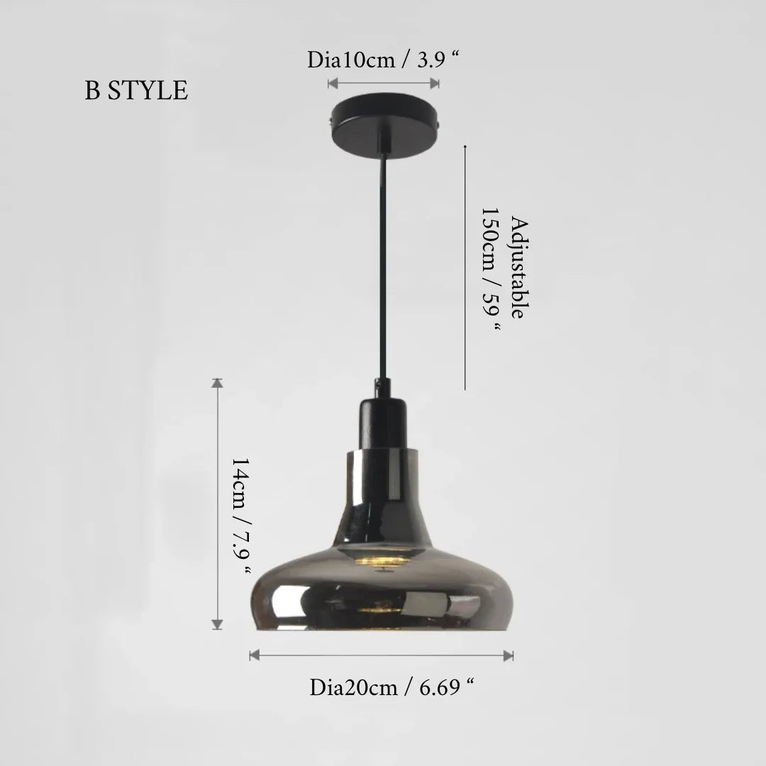 Entraunes | Smoky Grey Retro Pendant Lamp