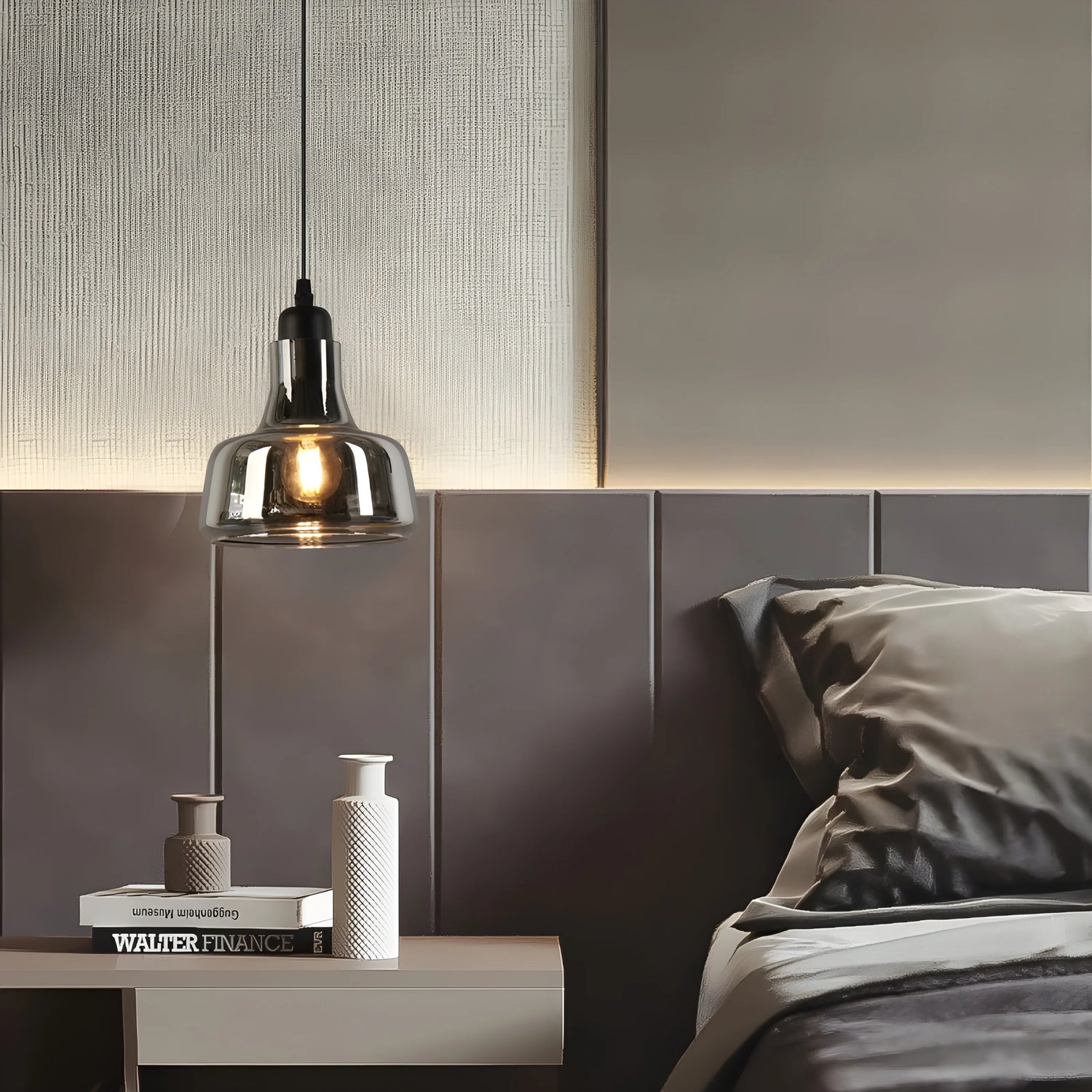 Entraunes | Smoky Grey Retro Pendant Lamp