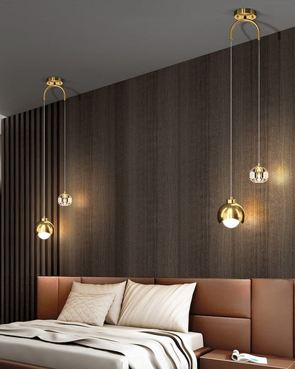 Caille Gold/Black Ball Shape Lamp for Bedroom